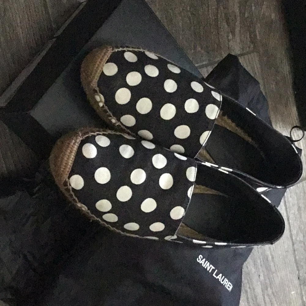 Saint Laurent polka dot espadrilles